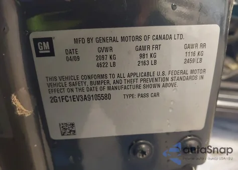 2010 Chevrolet Camaro 2Lt from USA, damaged, VIN 2G1FC1EV3A9105580